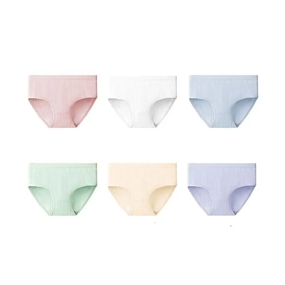 5Pcs Traceless Women's Disposable Panties Mid Waist Cotton Crotch Stripe Seamless Briefs Lingerie Plus Size Underwears for Women