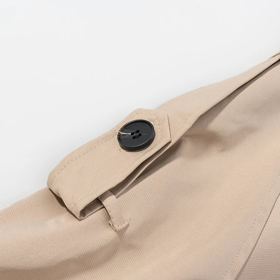 TRAFZR Women's Cropped Trench Coat khaki Long Sleeve Urban Solid Casual Classic fall outfit 2025 Trend Jackets female Outerwears