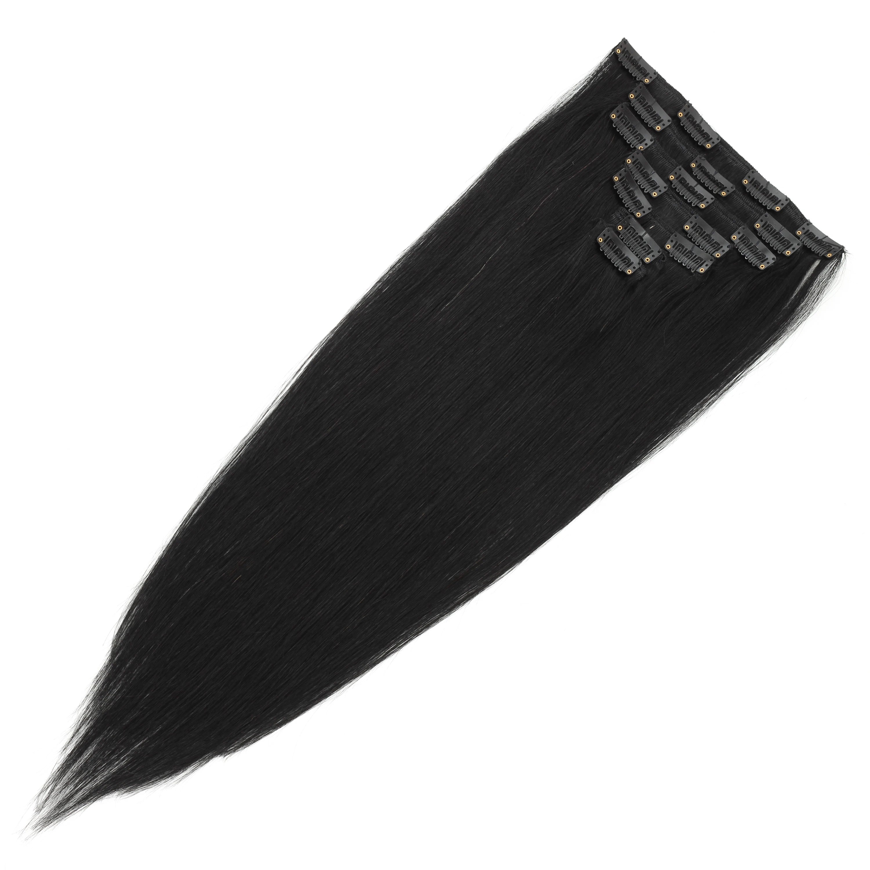 Clip in Human Hair Real Natural  Hair Extension Double Weft Full Head 7PCS Clip Ins For Add Volume Shipping from US