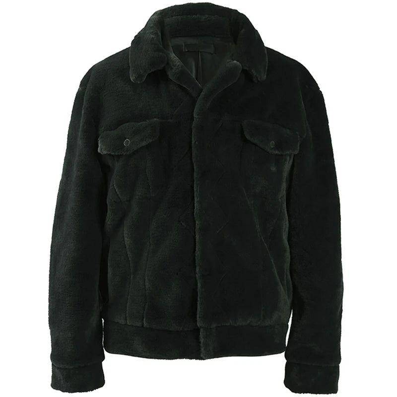 Mauroicardi Winter White Short Soft Warm Faux Fur Coat Long Sleeve Plus Size Designer Men Streetwear Clothing Fluffy Jacket 2021