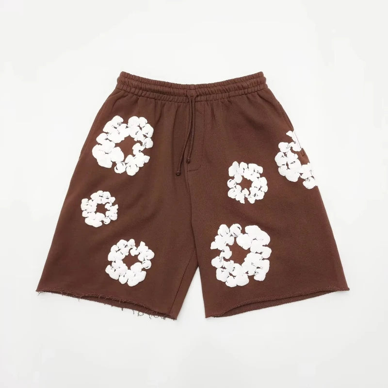 High Street Hip-hop Style Kapok Foam Printed Full Print Casual Shorts Cropped Pants Summer Couple Trend Baggy Jeans Shoes Boxing