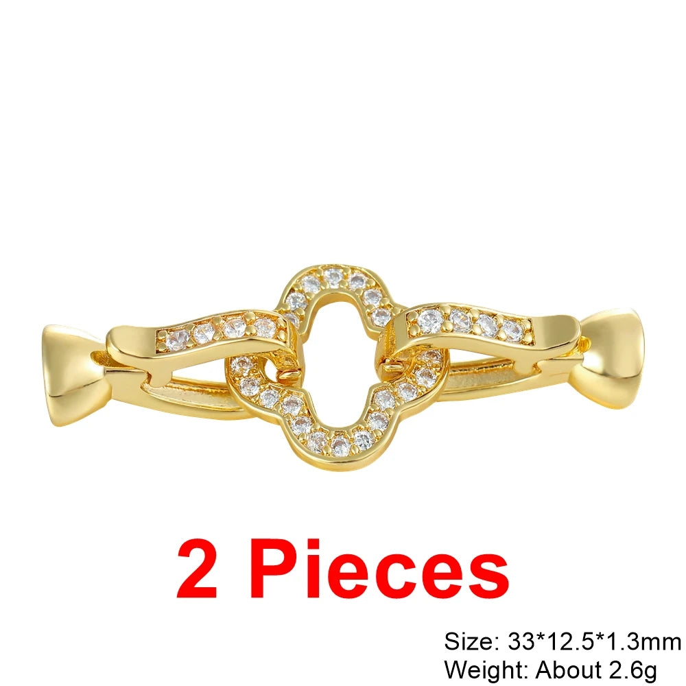 Juya 18K Gold Plated Baroque Pearls Connector Fastener Clasps DIY Jewelry Making Accessories Women Beads Lock Closure Supplies