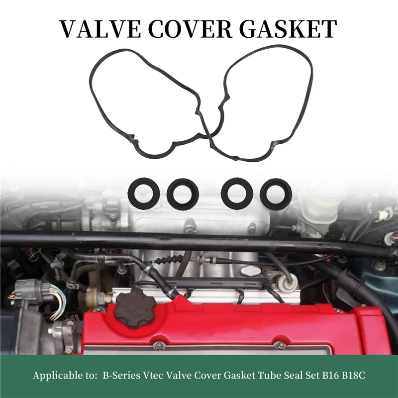 12341-Pr3-000 Oe For Honda B-Series Vtec Valve Cover Gasket Tube Seal Set B16 B18C