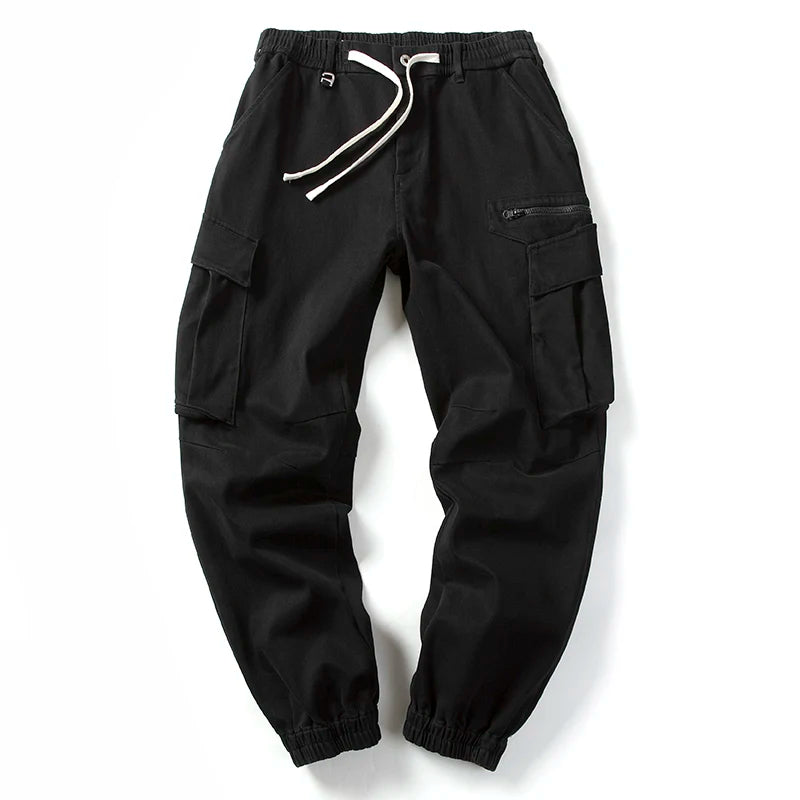 Carbon Brushed 350gsm Elastic Twill Fabric Pants Heavyweight Washed 3D Tailored Workwear Cargo Jogger Trousers for Autumn/Winter
