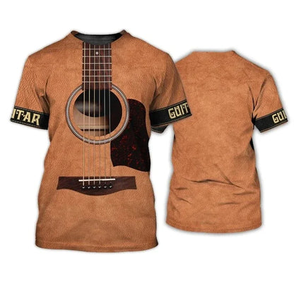 1 Piece Custom Your Picture Music Tshirts Guitar Pattern 3D Print T-Shirt Men Women Fashion  Tops Kids Boys Tees Male Clothing R