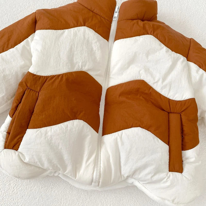 Autumn and winter new style baby clothes for 0-3 years old baby clothes for baby girls and boys color-matched cotton coat