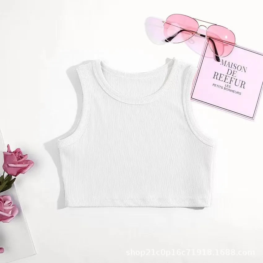 Summer Girls Underwear Sleeveless Shirts for Children T-shirts Jazz Baby Tank Tops Kids Camisoles Toddler Undershirts Clothes