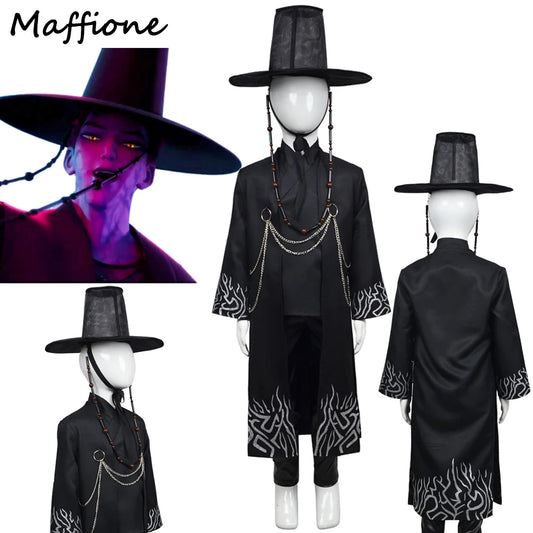 Kids Boys Jinu Demons Hunter of KPop Cosplay Costume Children Roleplay Fantasia Clothing Child Disguise Outfits Halloween Suits
