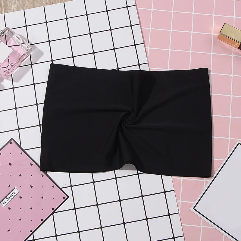 One Piece Sexy Tube Tops Women Strapless Push Up Bra Lingerie Ice Silk Thin Seamless Word Sling Black White Bralette Top