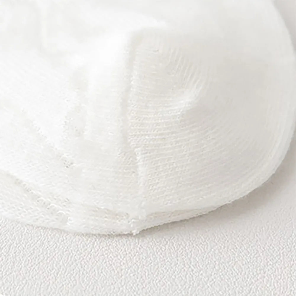 5 Pairs/Pack Girls Lolita Socks Summer Thin Breathable White Princess Lace Trimmed Ankle Socks for Baby Children Clothes