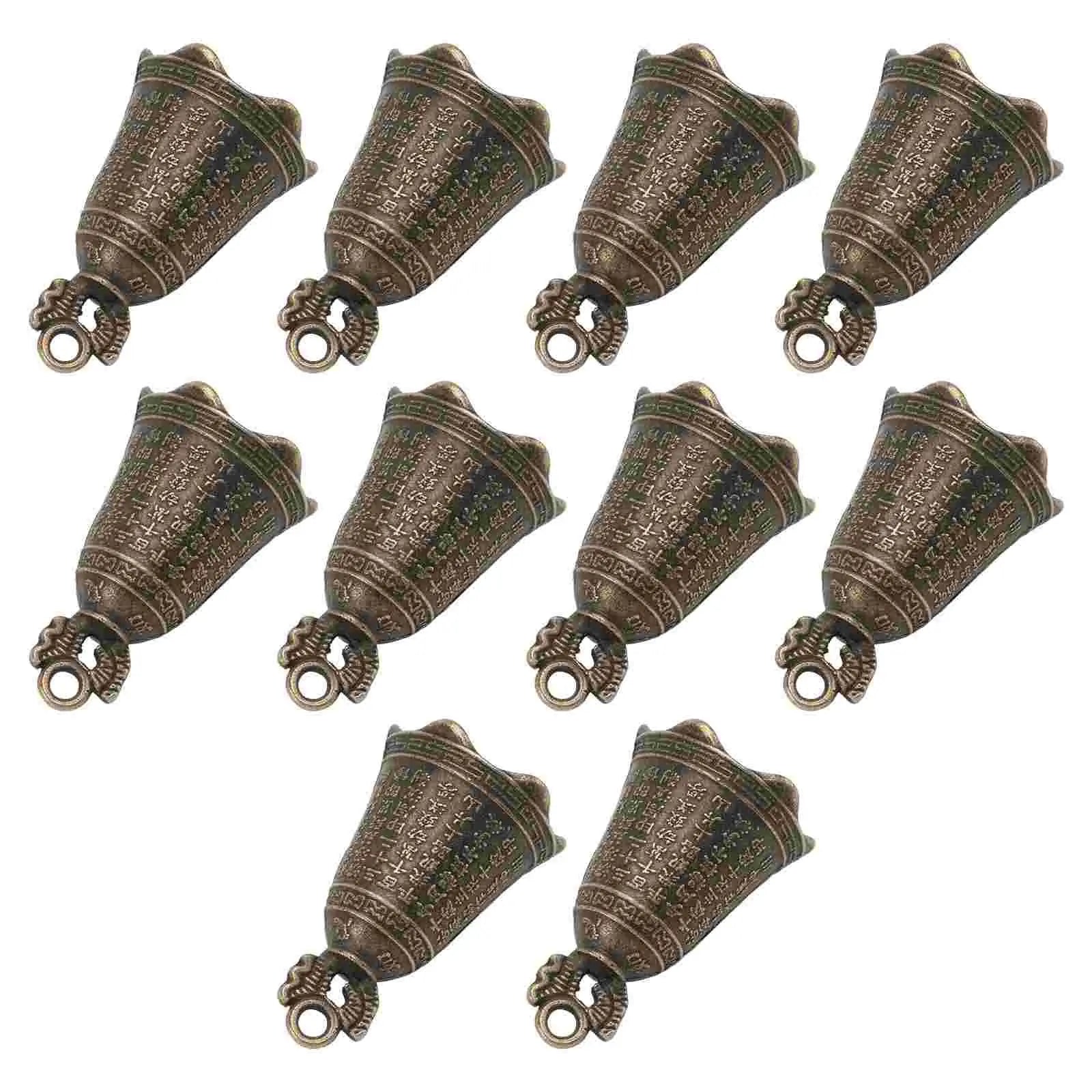 10 Pcs Outdoor Vintage Bell Office Rustic Christmas Decor Iron Colorful Ornaments