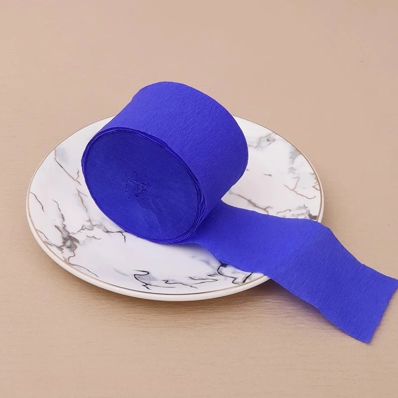 25m/Roll 4.5cm Crepe Paper Streamers Tissue Paper Roll For Flower Crafts Making Birthday Wedding Party Backdrop DIY Decoration