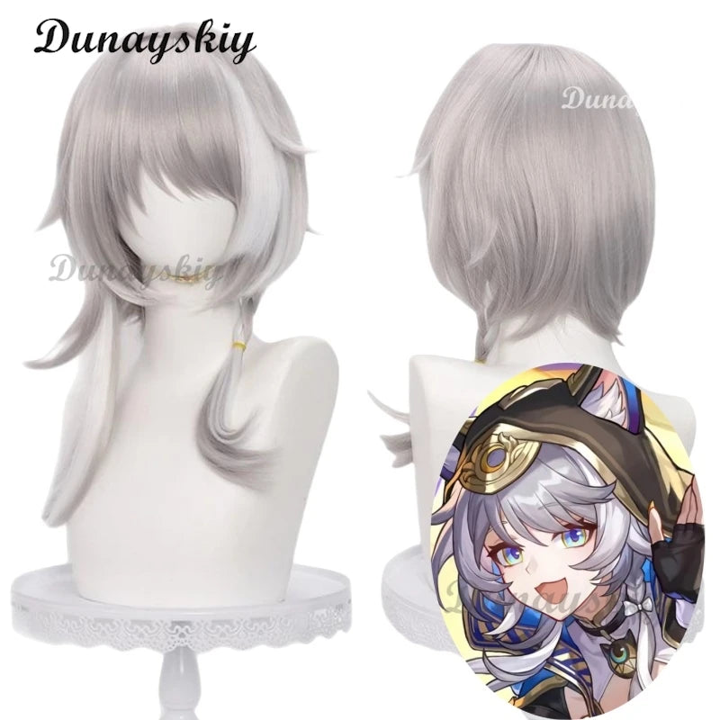 Cipher Cosplay Wig Honkai Star Rail Cifera Gray White Long Hair Amphoreus Halloween Party for Women Girls Carnival Props