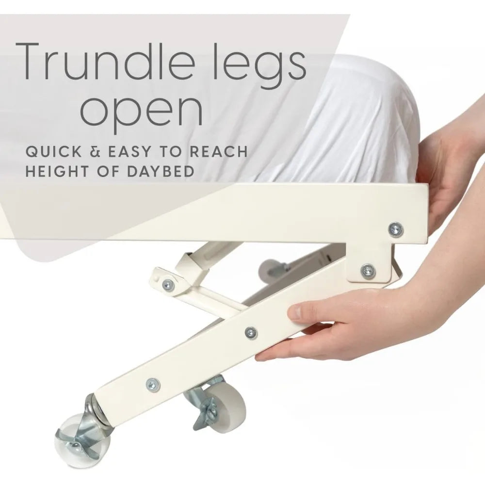 Twin Daybed and Fold- Up Trundle Set, Daybed with Pop Up Trundle - Mattresses Sold Separately