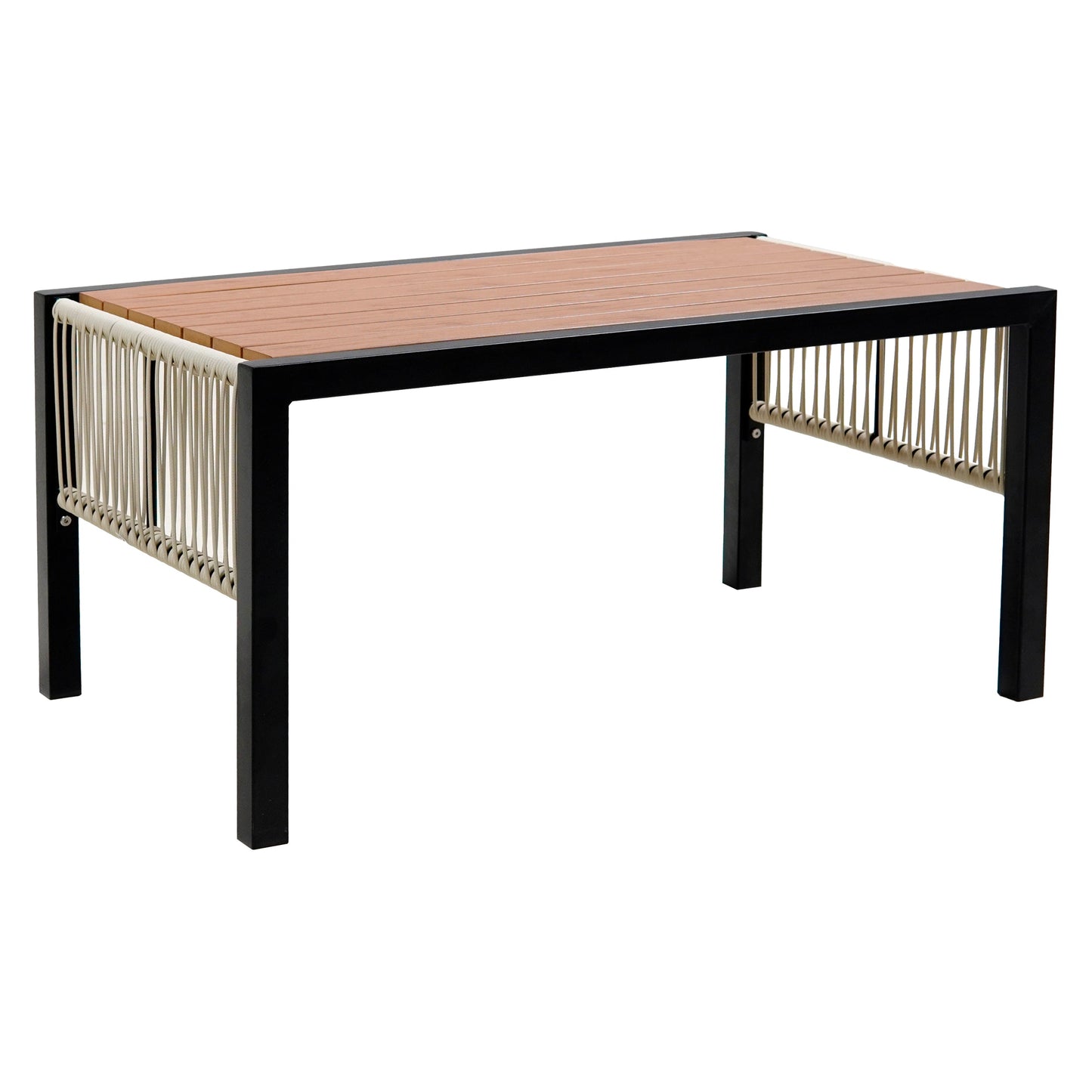 Multi-person Outdoor Iron Sofa Set with Table, Rattan Decoration,