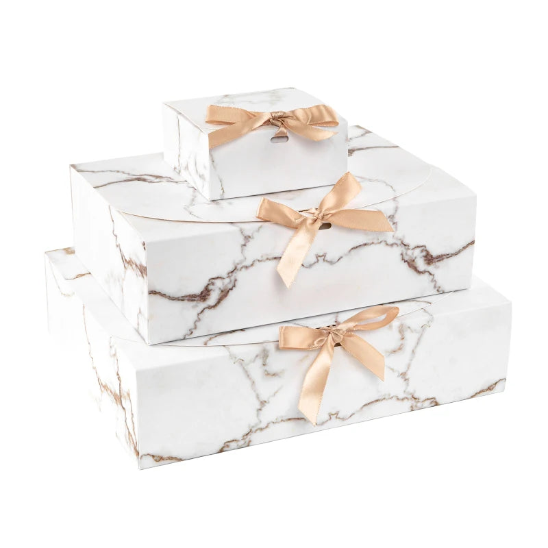 StoBag 5pcs White/Pink Gift Box Wedding Birthday Party Favors Clothes Storage Handmade Cookies Packaging Support Customization