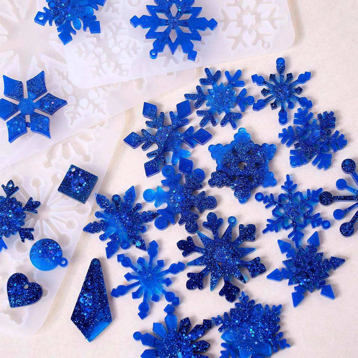Snowflake Series Earring Pendant Silicone Mold DIY Epoxy Resin Molds Keychain Necklace Jewelry Craft Making Christmas Ornaments