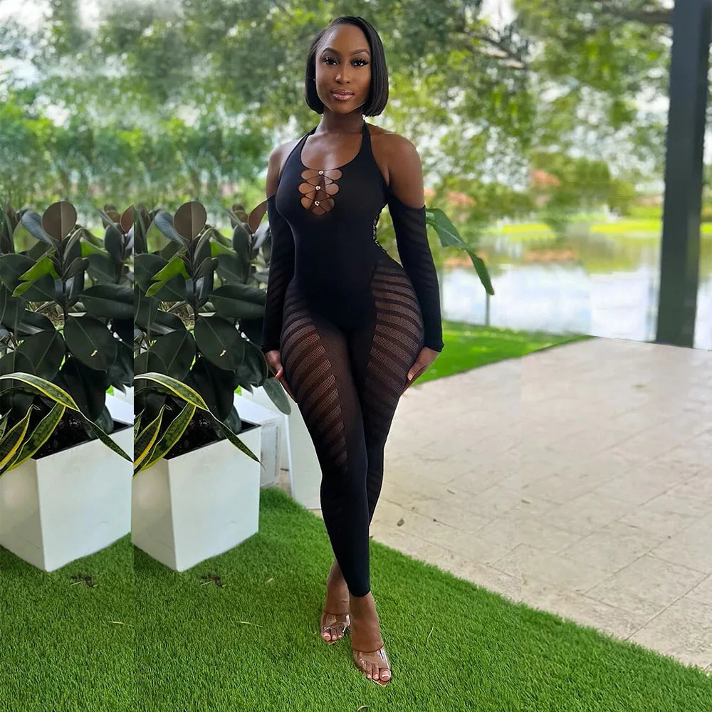 Womens Fishnet Bodystocking Plus Size Crotchless Bodysuit Sexy Tights Soft Nightwear Lingerie