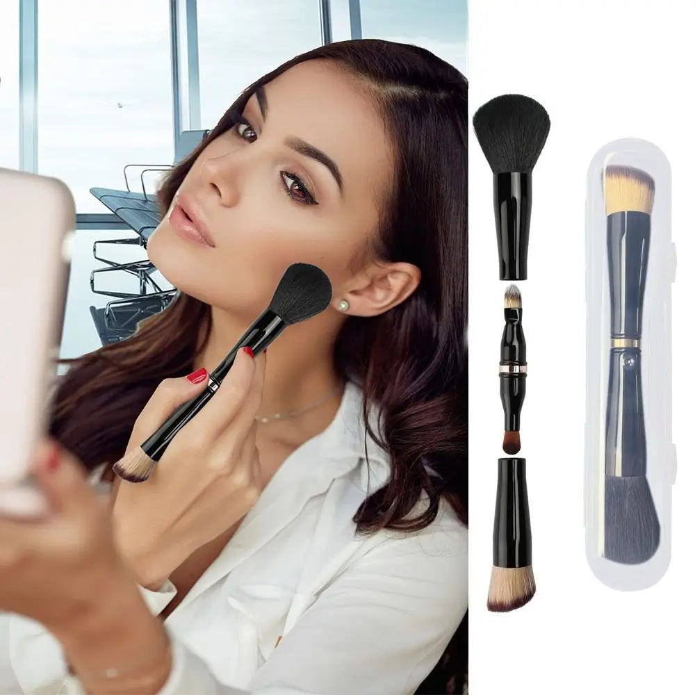 Concealer Makeup Brush Double Ended Makeup Brush Set with Case 4 in 1 Travel Makeup Brushes