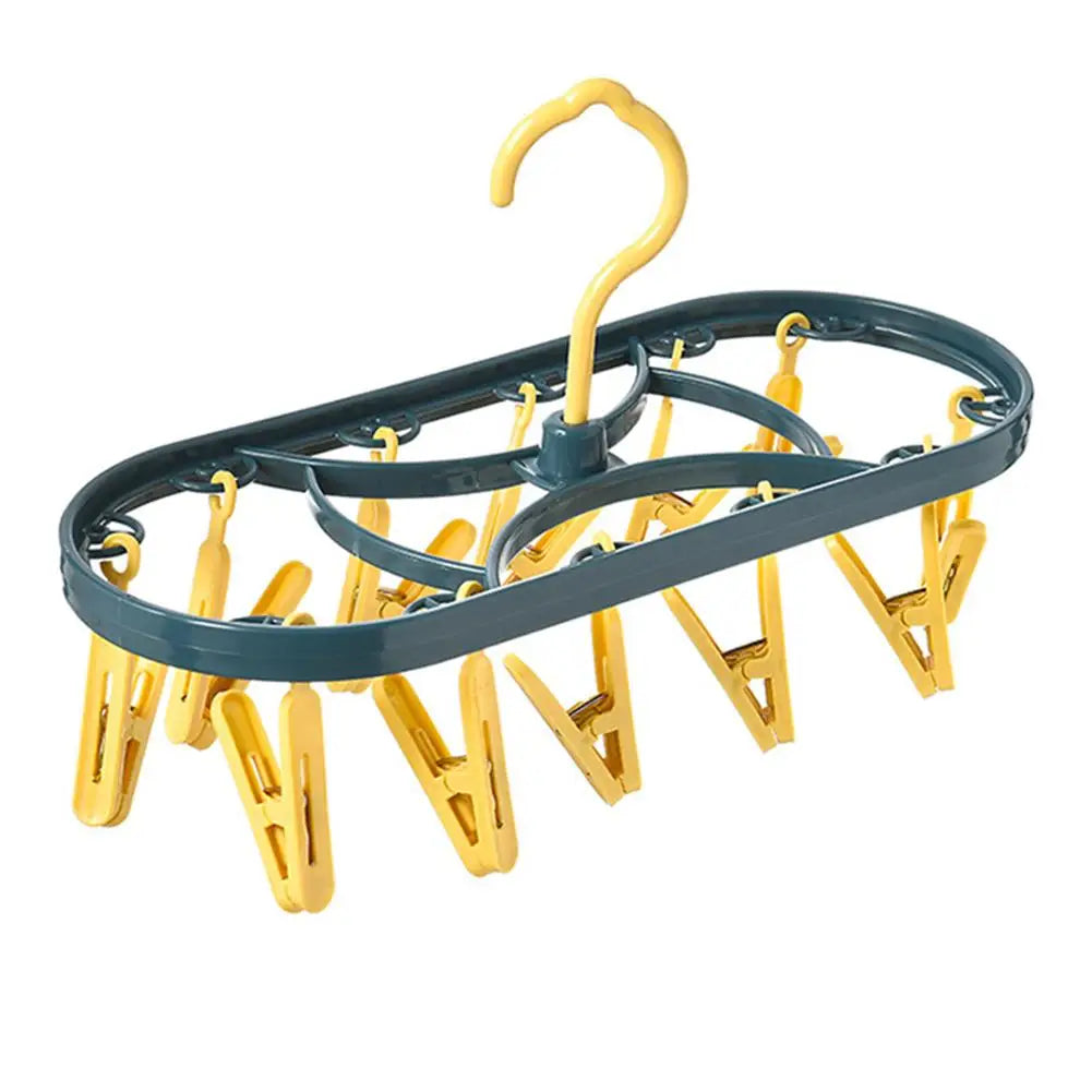 Household Plastic Clothes Drying Rack 12-clip Plastic Socks Hanger, Underwear Clothes Drying Rack, Clothes Rack For Baby