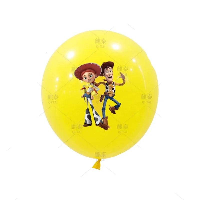 15pcs 12inch Toy Story Woody and Friends Latex Balloons Kids Birthday Party Balloon Cartoon Buzz Lightyear Woody Party Balloons