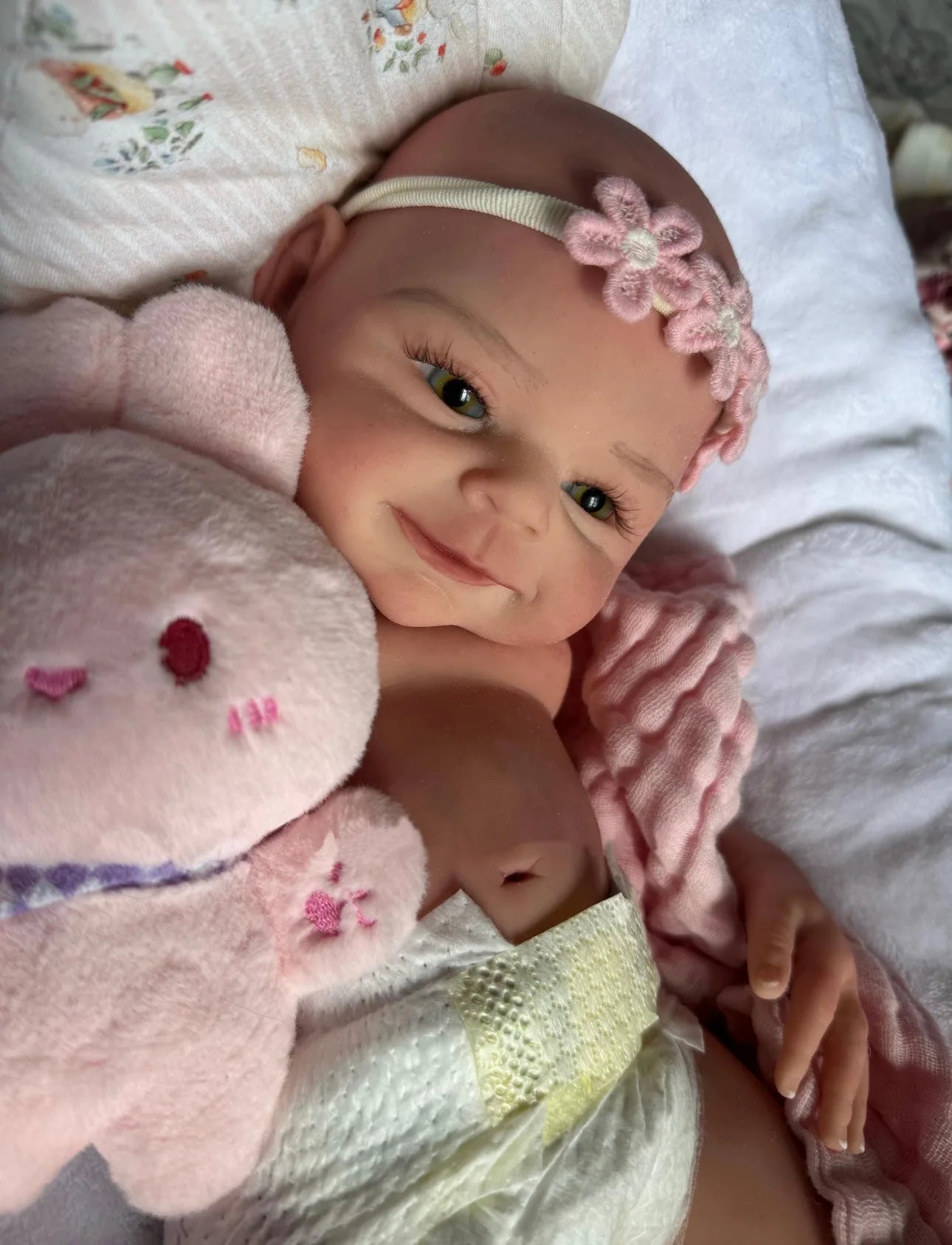 1 PC 18 Inch Silicone Bebe Reborn Doll Handmade Lifelike Newborn Baby Girl For Children Birthday Gifts（Clothes Send Random）