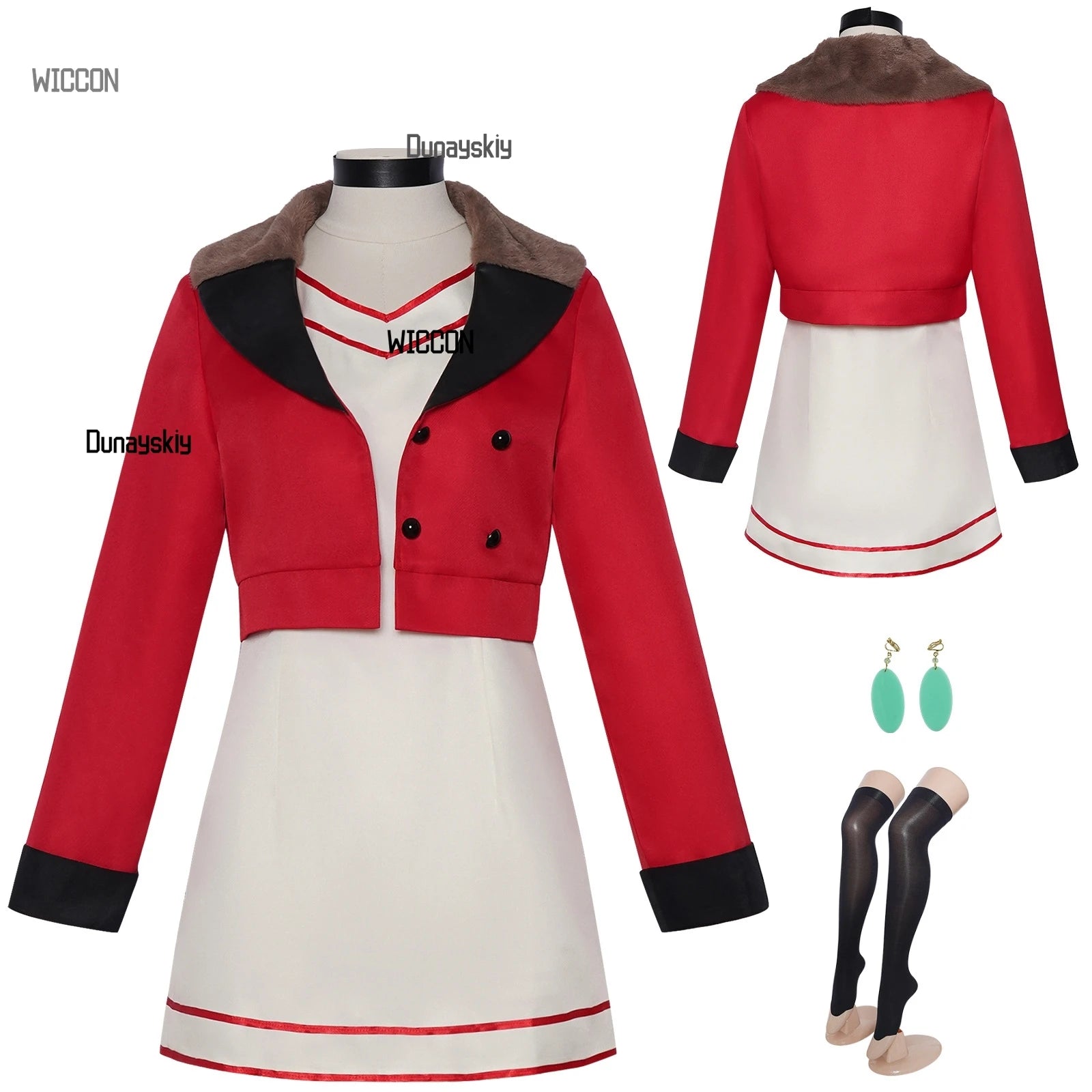Ayase Momo Ken Takakura‌ Danda Cosplay Costumes Wig Accessions Dan Red Coat Cool Kawaii Sexy Party Daily Jirai Kei Halloween