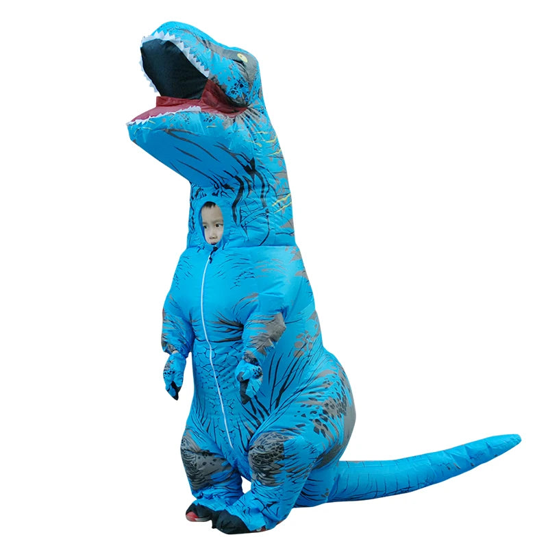 Funny Inflatable Dinosaur Carnival Costume Halloween Christmas New Year Birthday Party Role Playing T-Rex Inflatable Suit Gift