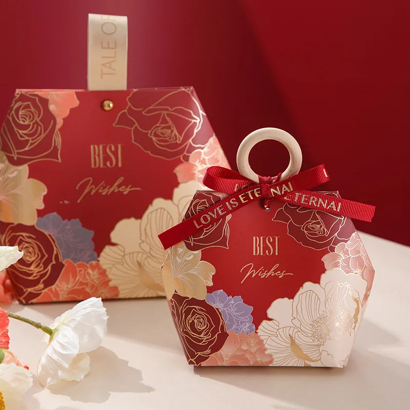 10PCS Creative Small Paper Gifts Box with Handles  Wedding Favors and Candy Boxes for Birthday Party Supplies Chocolate Box