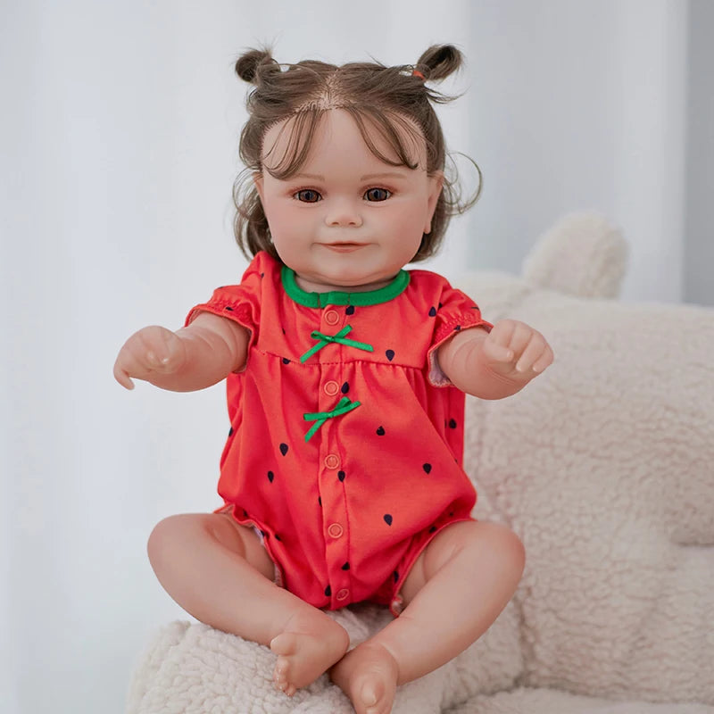 50cm Lifelike Reborn Dolls Realistic Soft Body Baby Doll With Clothes 3d skin Bebe Children Toys Kids Christmas Toy Gift