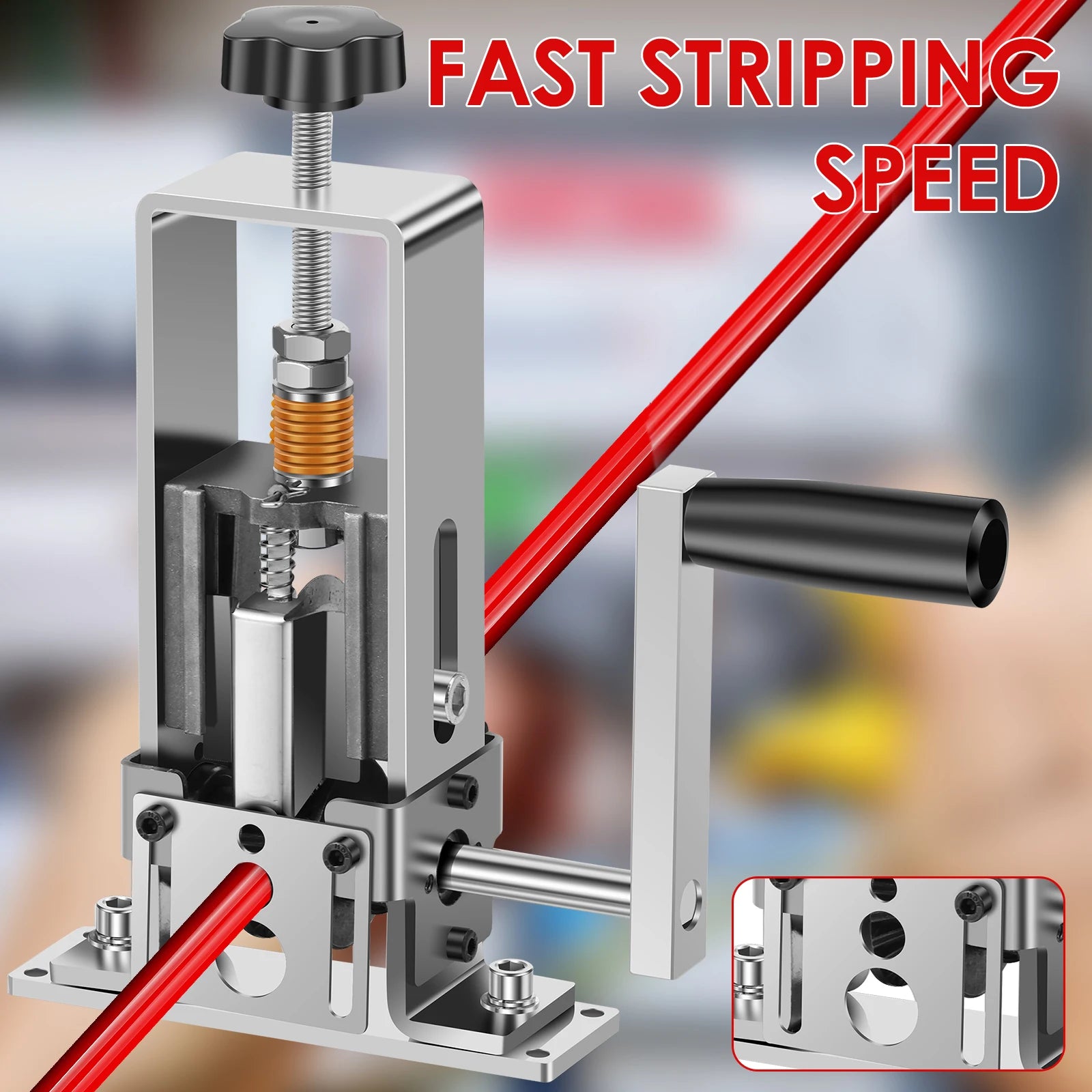 Wire Stripping Machine for 1 to 25 mm Cable High Efficient Cable Peeler Portable Hand Crank or Drill Powered Wire Stripper