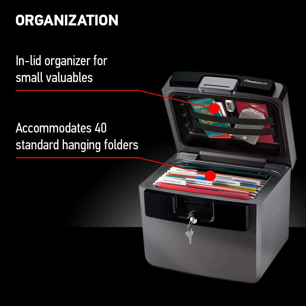 Black Fireproof Safe With Key Lock 14.3X15.5X13.5 HD4100