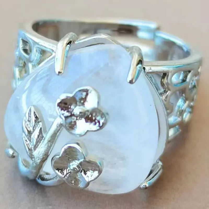 Opal Heart Women Men Ring 7~12" (us) adjust PWB1213