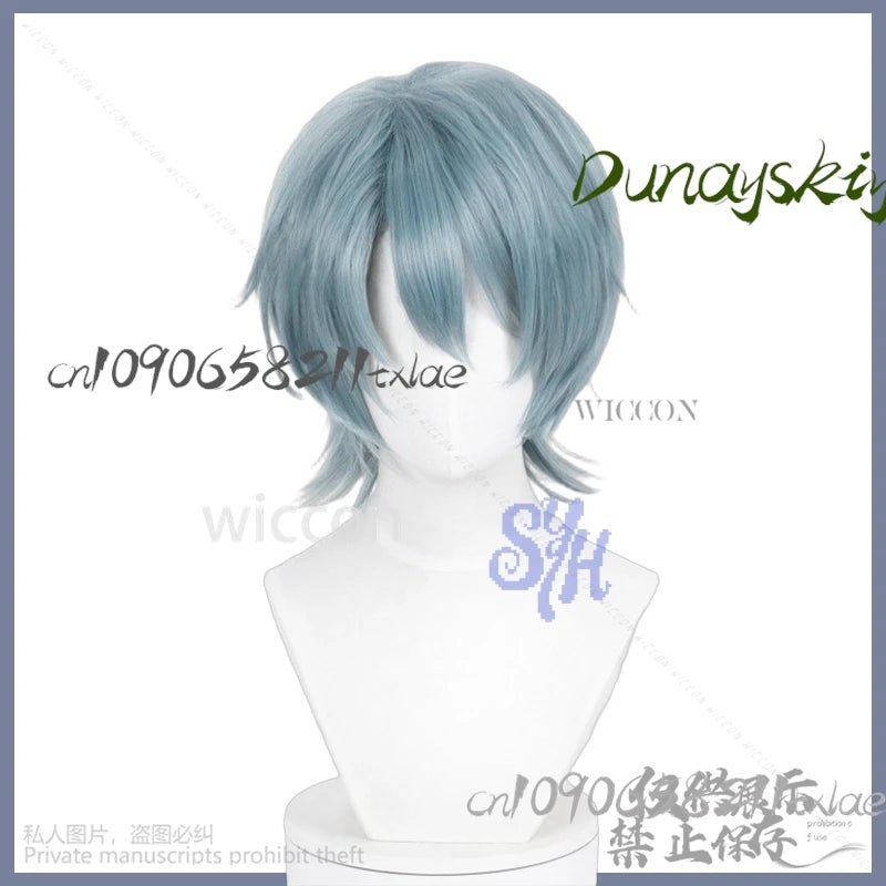 Saja Boy Mystery Huntrix KPop Demon Hunters Cosplay Purple-gray Synthetic Short Straight Hair Wigs Curling Accessories Halloween