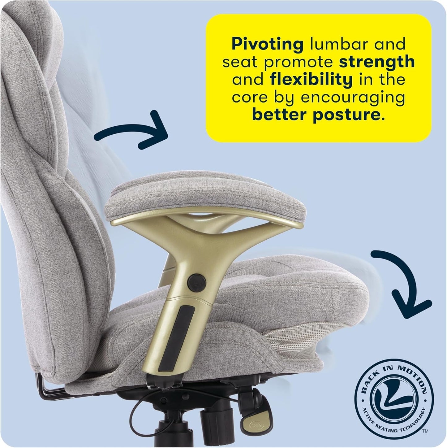 Ergonomic Executive Office Chair With Motion Technology Gray