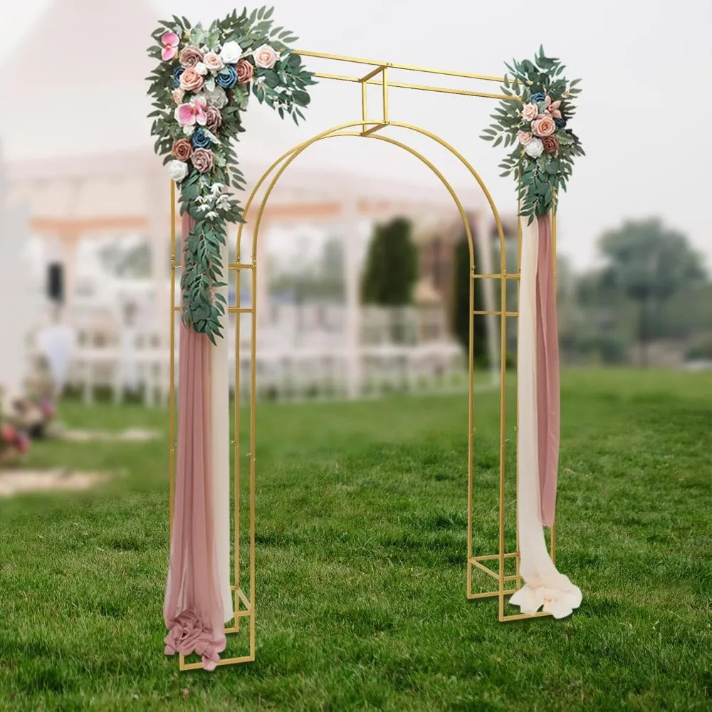Wedding Arch Backdrop Stand, Metal Wedding Balloon Arch Stand with Bases, 20kg Load Capacity Free Standing Garden Arbors & Arche