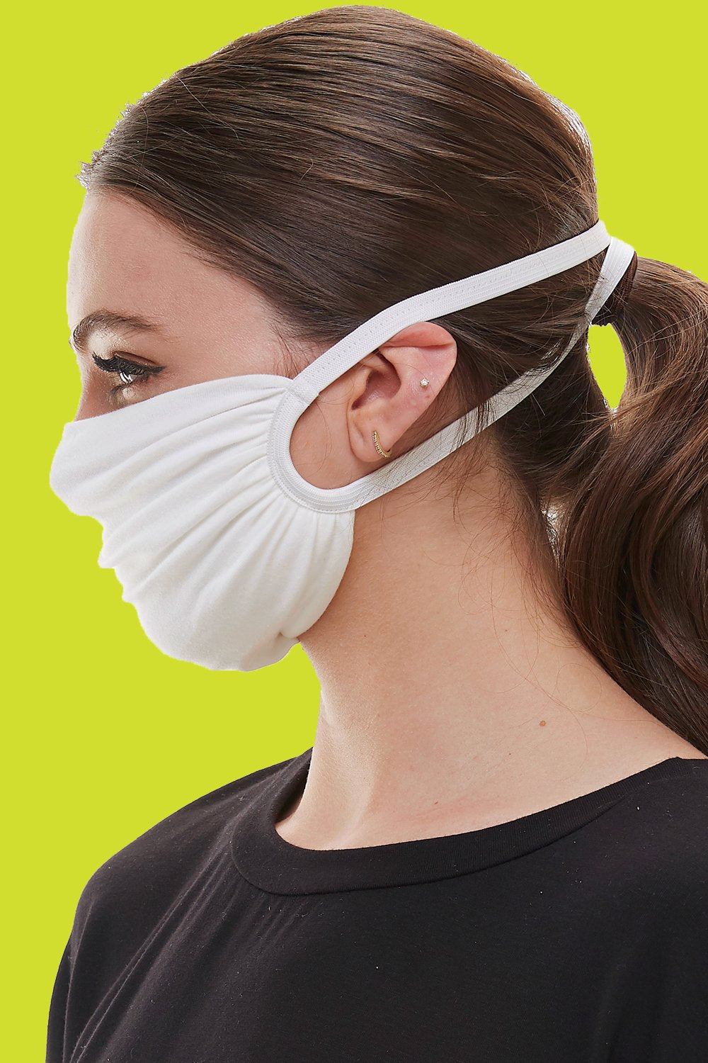 Fabric stretchable elastic head loops washable reusable face cover