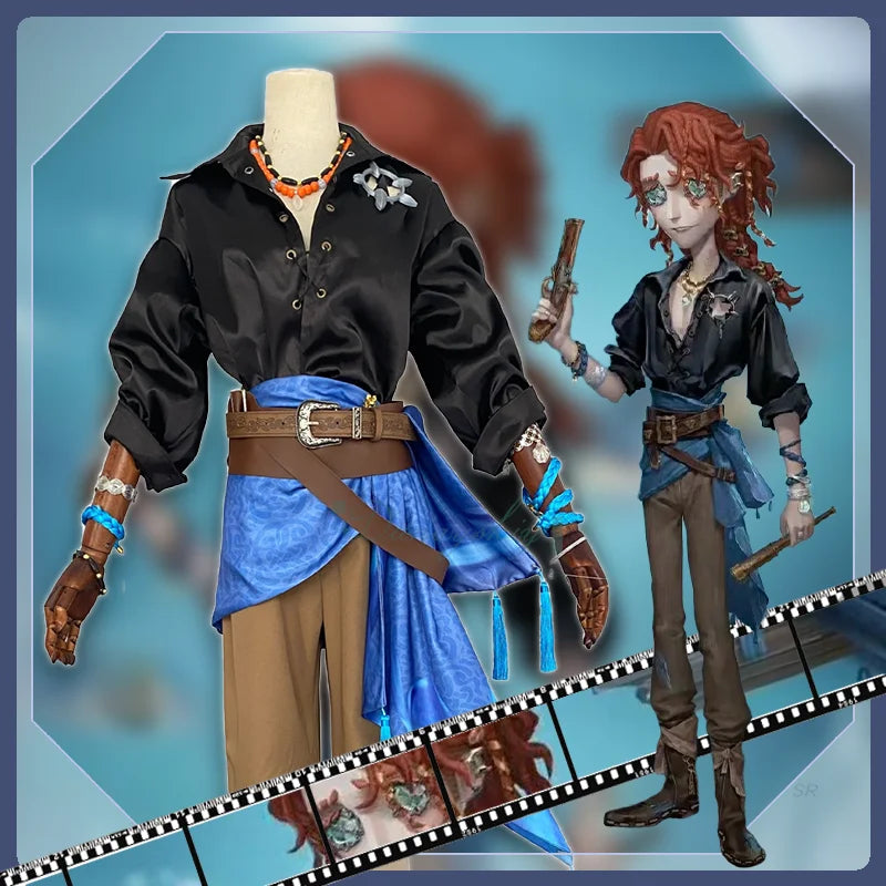 Game Identity Ⅴ New Skin Frederick Kreiburg Composer Cosplay Costume Uniform Clear rationality Wig Man Halloween Party Suit