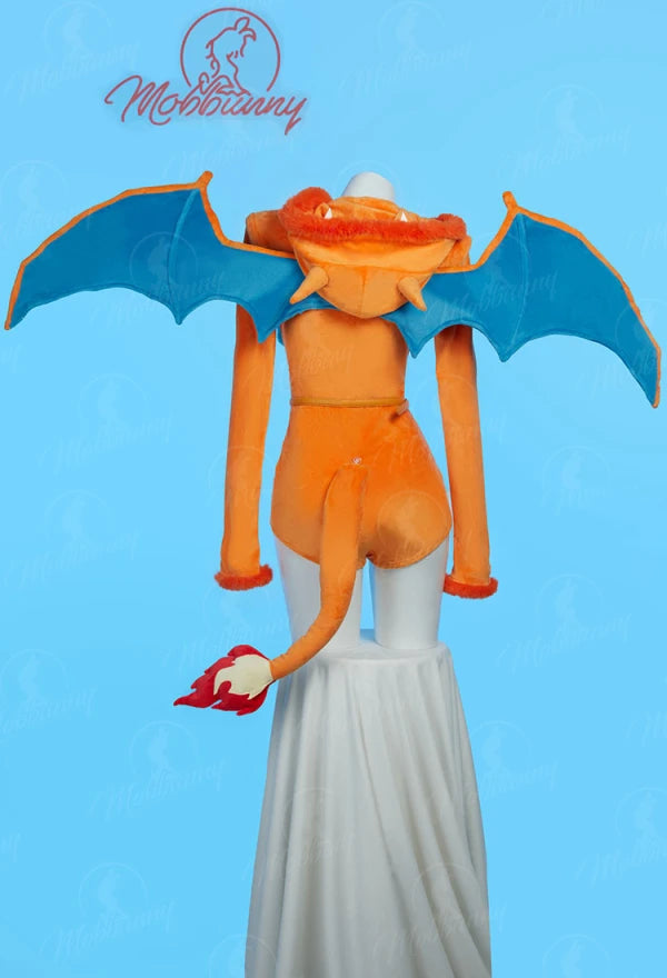 MOBBUNNY PM Derivative Sexy Lingerie Plush Homewear Fluffy Bodycon Romper Hooded Bodysuit with Wings Tail