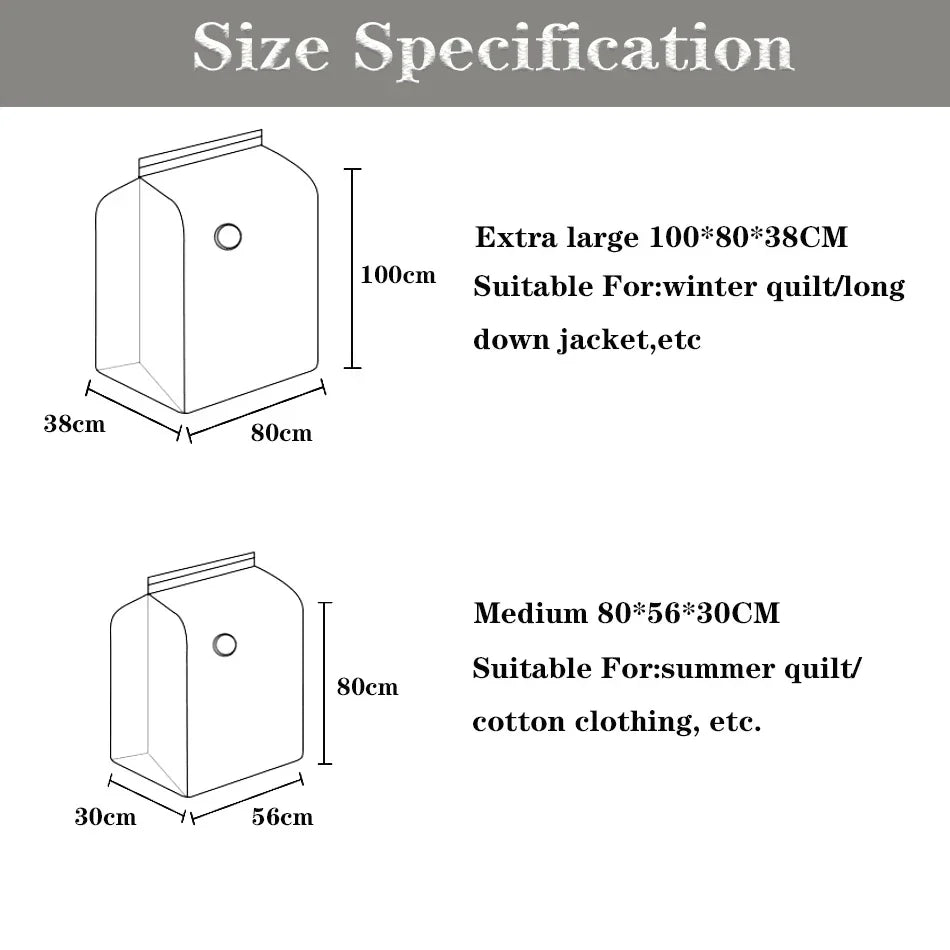 Space Save Clear Vacuum Storage Sealer Bags Large Compression Sealed Bags Home Organizer For Comforters Pillows Bedding Coats
