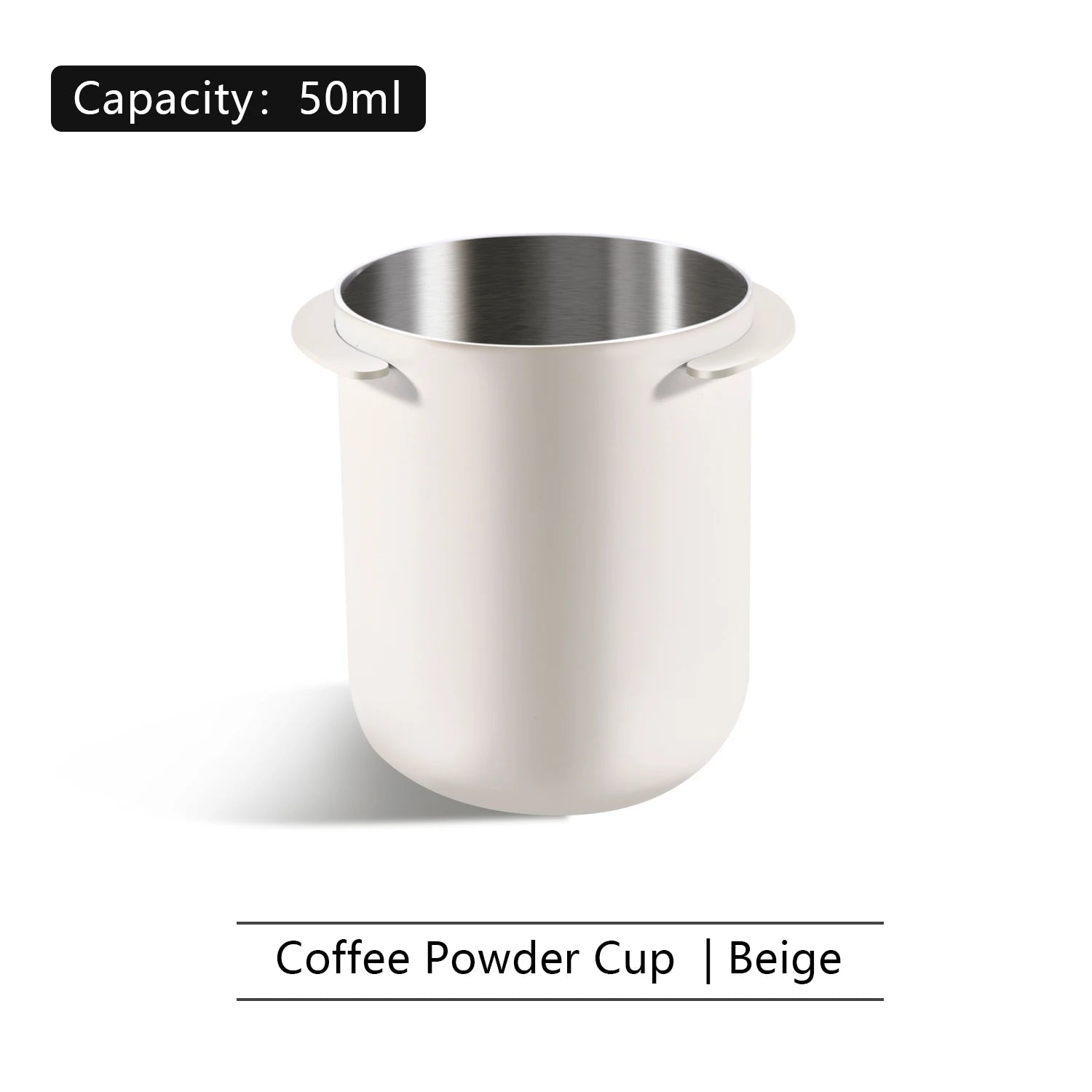 58mm Coffee Dosing Cup with Cleaning Brush Sniffing Mug for Espresso Machine Wear Resistant Stainless Steel Coffee Dosing Cup