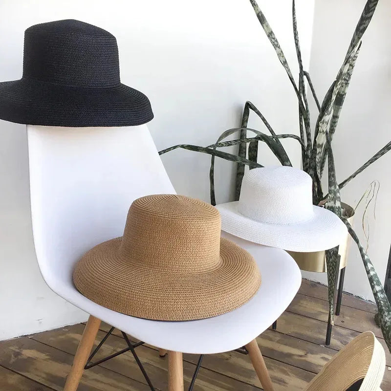 2025 New Audrey Hepburn straw hat sunken modelling tool bell-shaped big brim hat vintage high pretend bility tourist beach ★ ★ ★