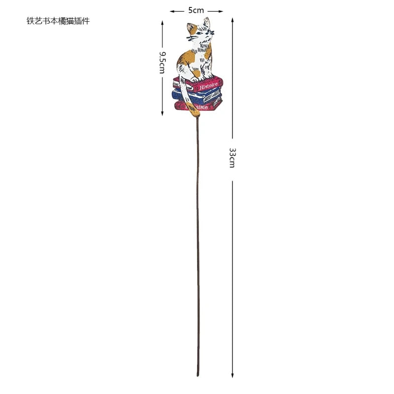 Retro Iron Animal Flower Stake Balloon Ornament Horticultural Groceries Garden Decor Rustic Balcony Plant Markers for Flowerpot