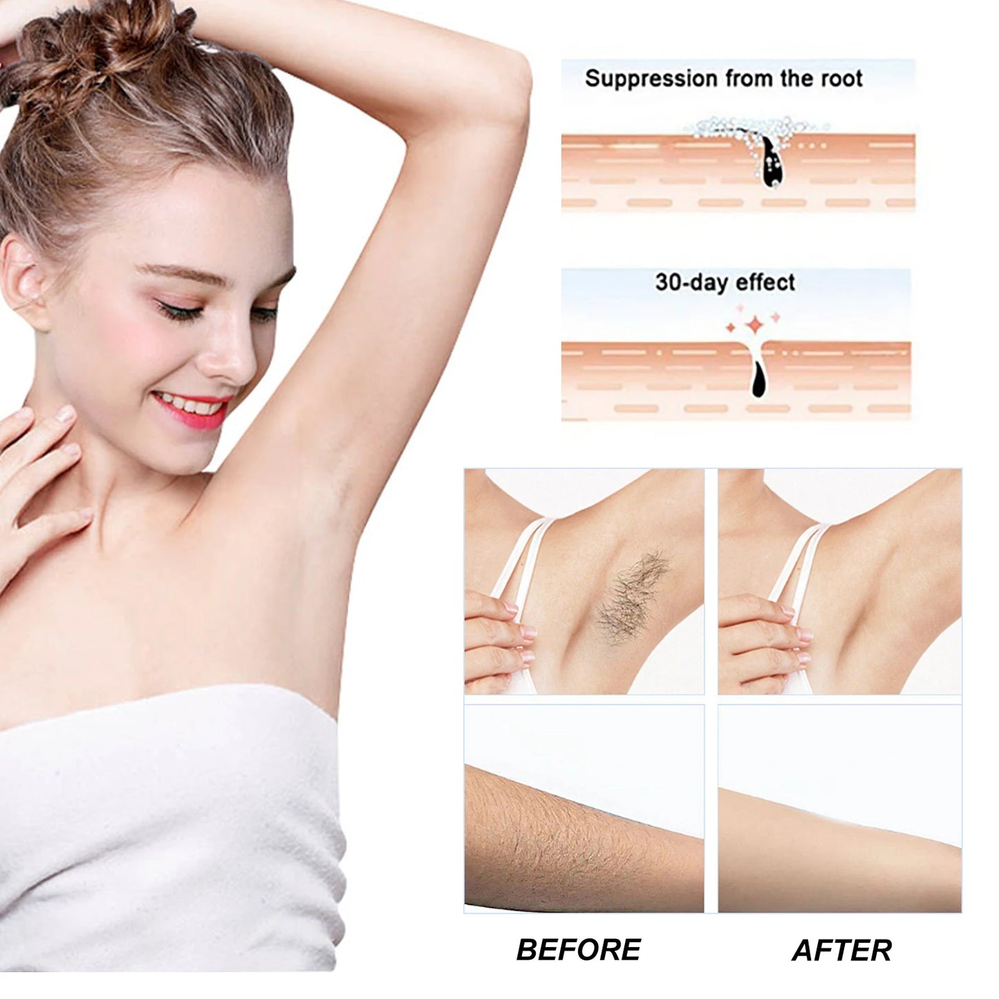 EELHOE Hair Removal Cream Armpit Arm Whole Body Gentle Fast Hair Removal Skin Smooth Body Skin Moisturizing