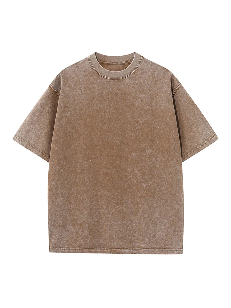 Quality Oversized Acid Washed Y2K T Shirt men Vintage T-shirts Streetwear Mineral Wash Tee Shirts boy Loose Luxury Brand Tops