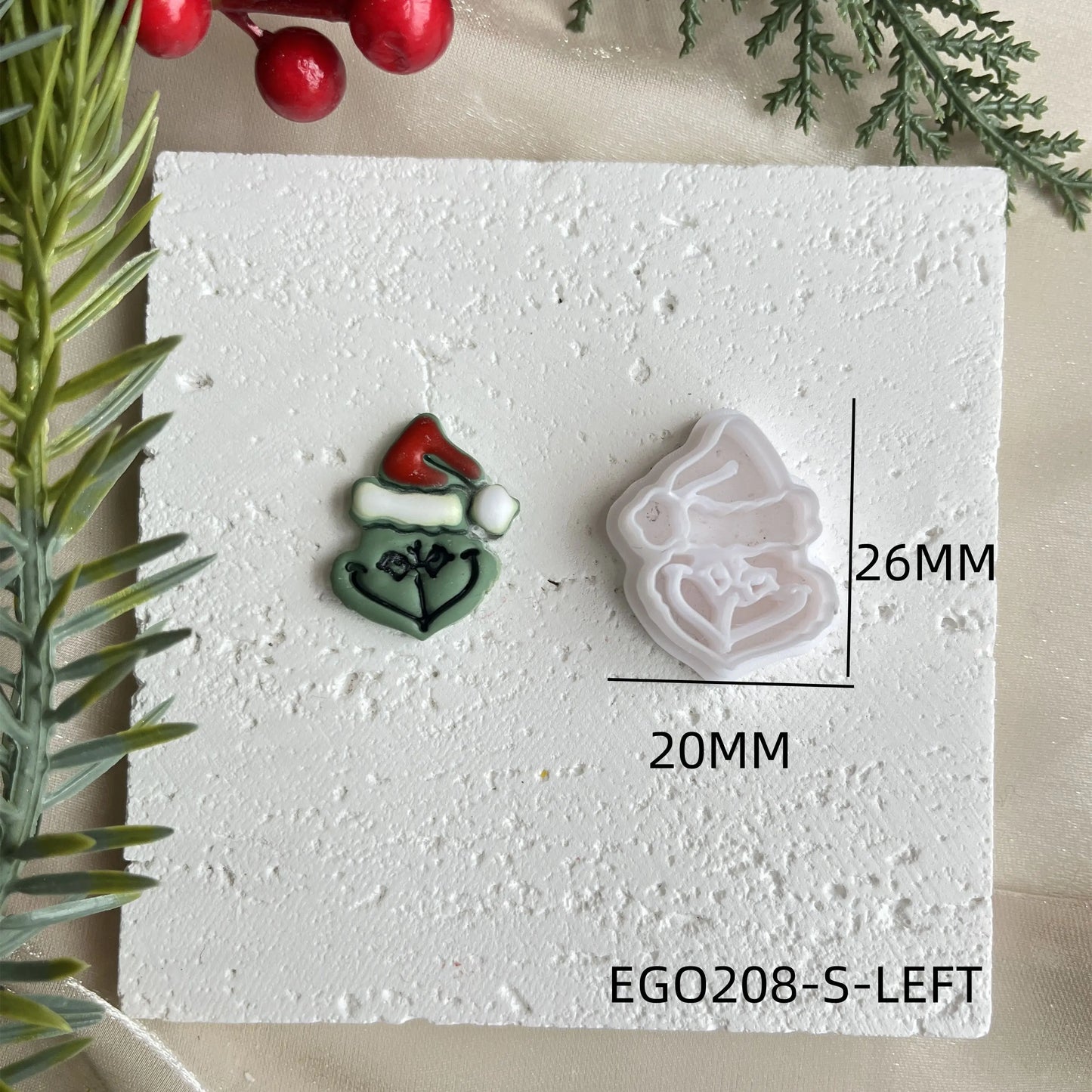 Christmas Cookie Cutter SANTA GRINCH  3 Sizes 2 Cut Versions  Earrings Making Mold Polymer Clay Tools Jewellery Tools