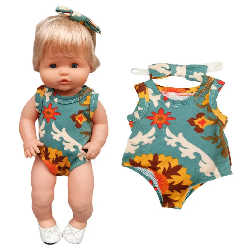 16 Inch Nenuco Doll Clothes T-shirt Short  for 40cm Ropa Y Su Hermanita 38cm Baby Doll Fashion Denim Shorts