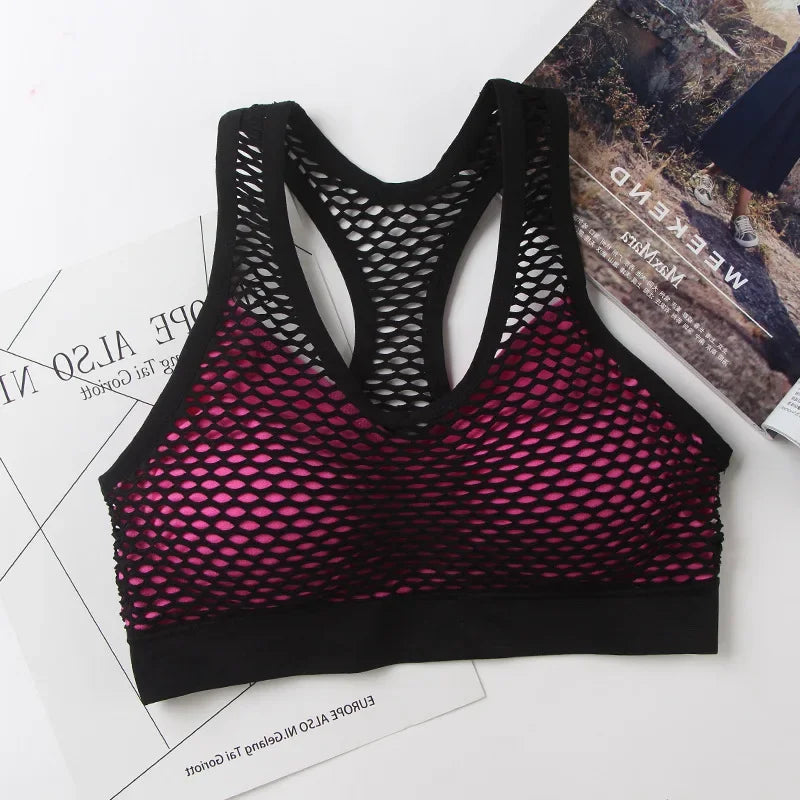 Women's Underwear New Sports BackStraplessHollowed OutChest WrappedColor BlockedYoga Shock-absorbing Bra Lingerie Sexy De Femmes