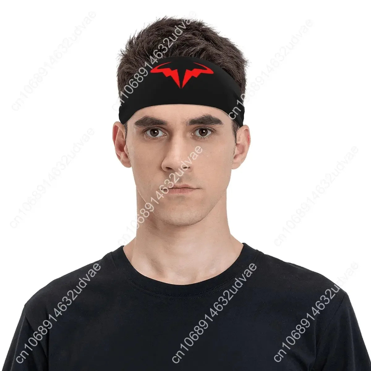 Rafael Nadal Logo Tennis Player Women Men Sweatband Sweat Headband Stretch Cycling Sport Hair Bands Sweat Bandage Sports Safety