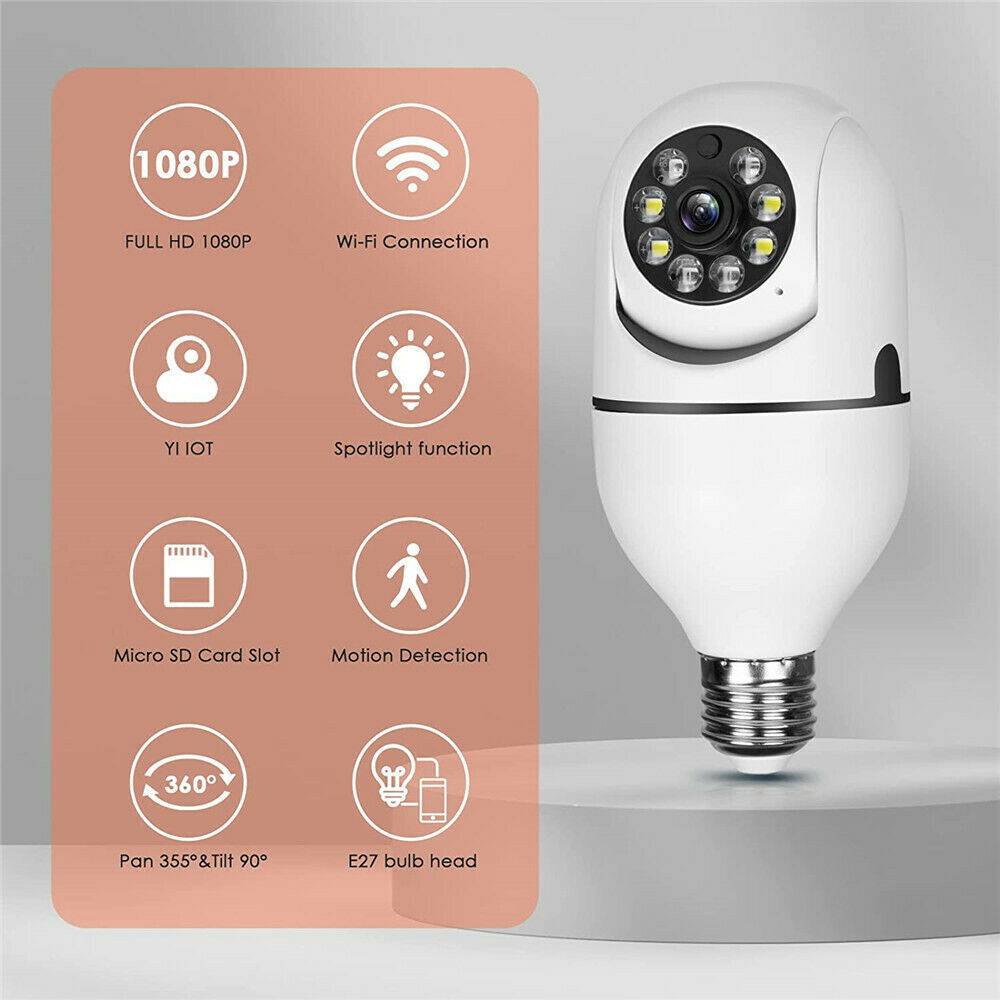 IR E27 Light Bulb Camera 1080P HD Wireless Wifi Smart Home Security